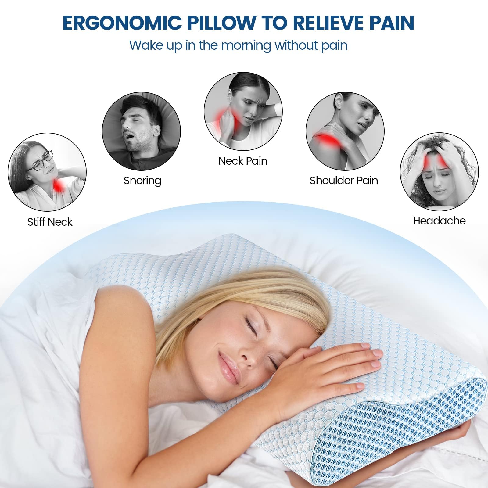 Polovo contour pillow demonstrating neck and shoulder alignment