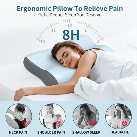 Polovo pillow with cooling pillowcase provides cool, breathable sleep.