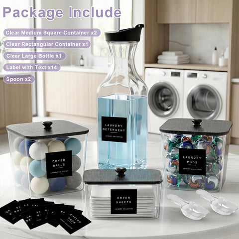 POLRAI laundry detergent dispenser shown for neat, spill-free organization.