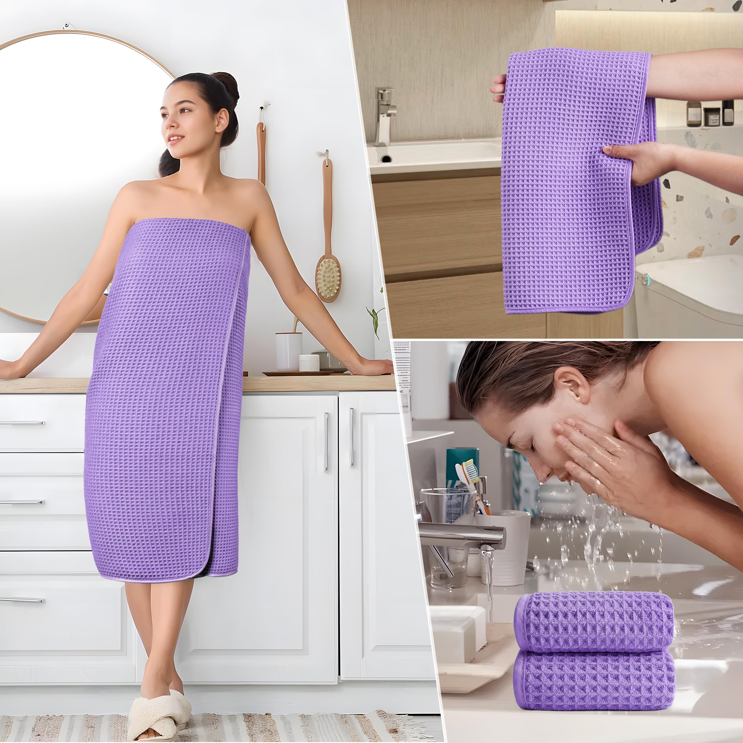 POLYTE satin-trim edge detail on towels for premium finish.