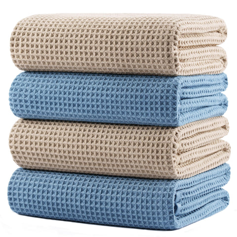 POLYTE 430 GSM microfiber towel in oversize 60x30 inches with waffle weave for fast drying.