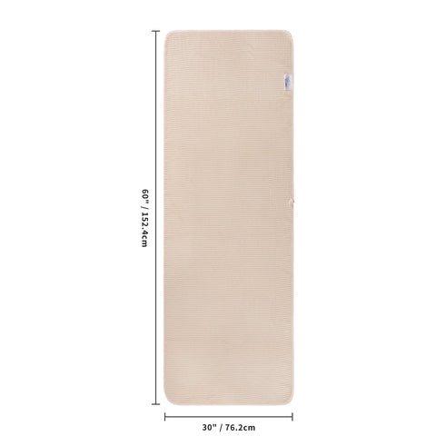 POLYTE satin-edge finish on oversized towel adds refined design