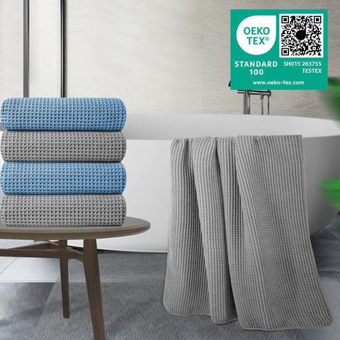 POLYTE 430gsm waffle towel dries quickly without heavy bulk for everyday use.