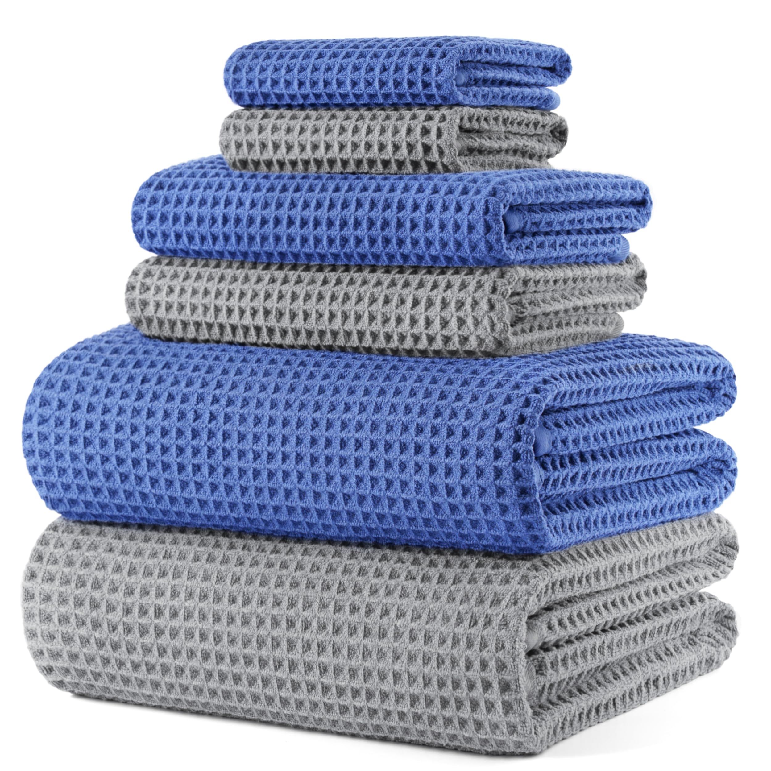 POLYTE bath towel 30x60 inches in waffle weave for quick drying