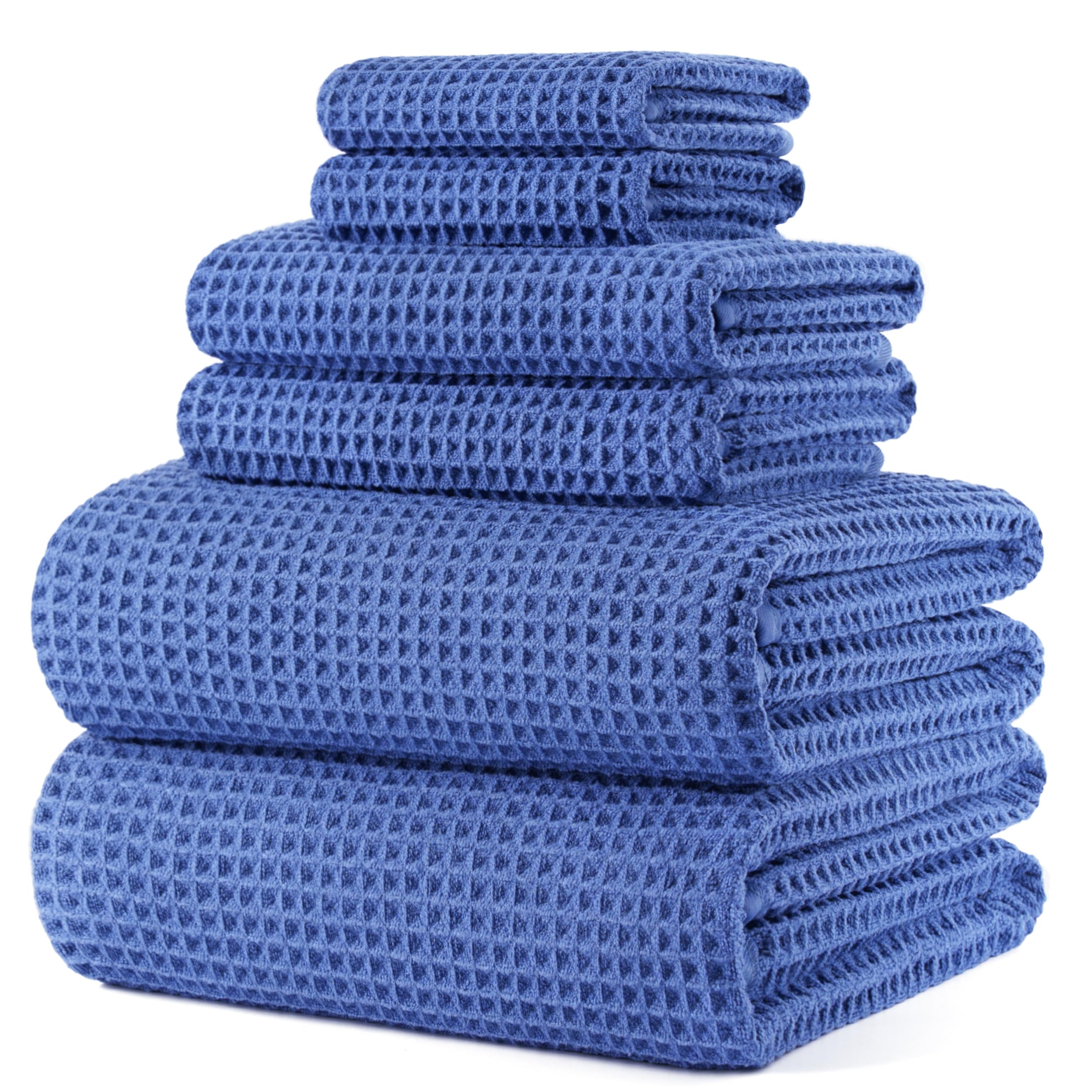 POLYTE bath towel 30x60 in waffle weave delivers fast drying and plush comfort.
