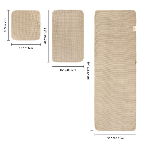 POLYTE quick-dry bath towels with waffle weave resist lint and odors after use.