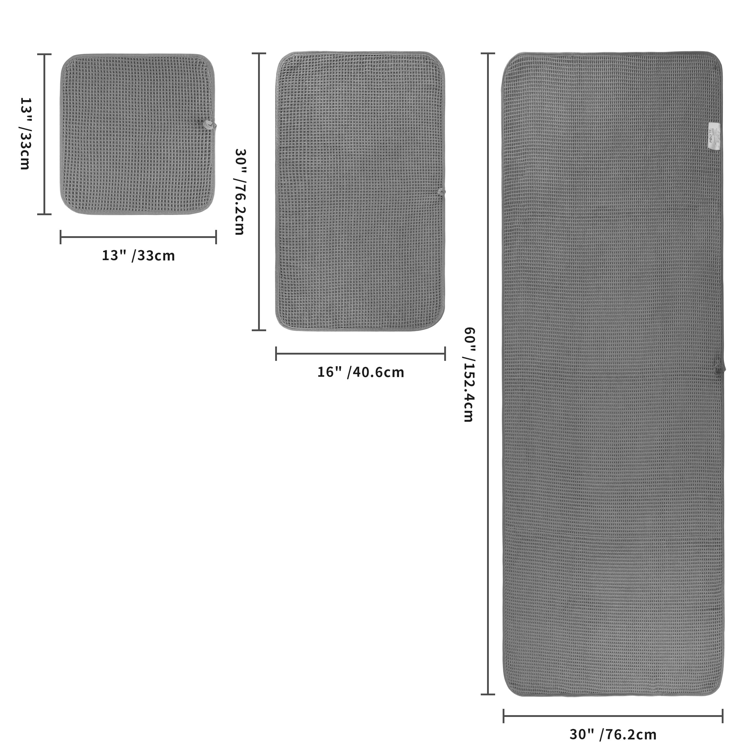 POLYTE hand towel 16x30 inches with satin edge for fast drying and neat storage.