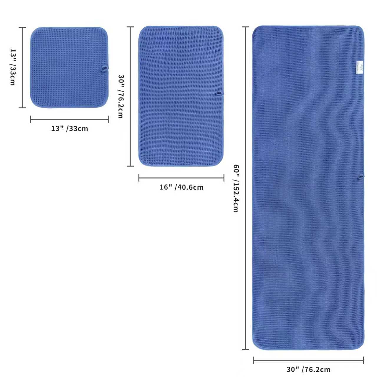 POLYTE hand towel 16x30 in waffle weave ideal for quick, gentle drying.