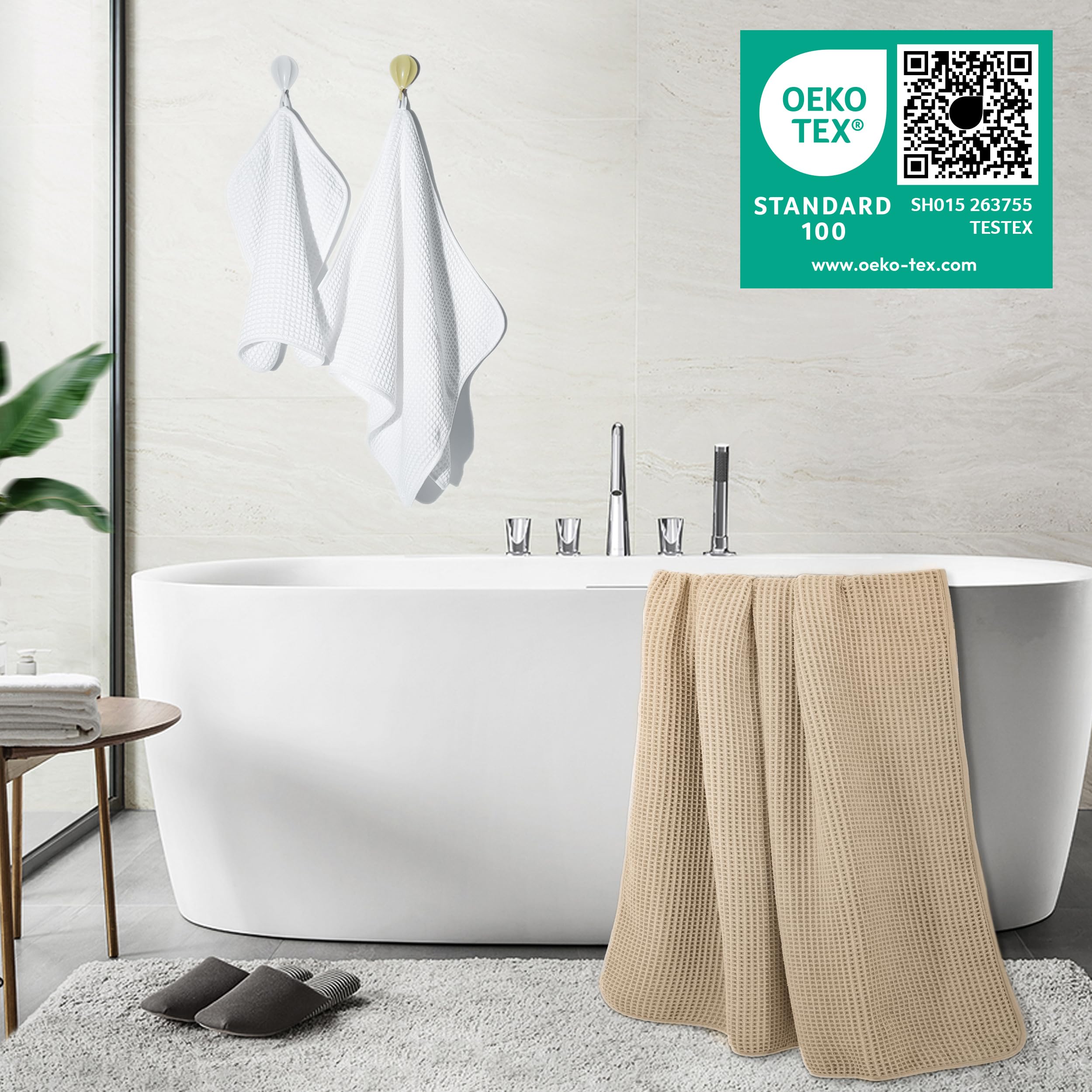 POLYTE hand towel 16x30 in waffle weave for everyday quick-dry use.