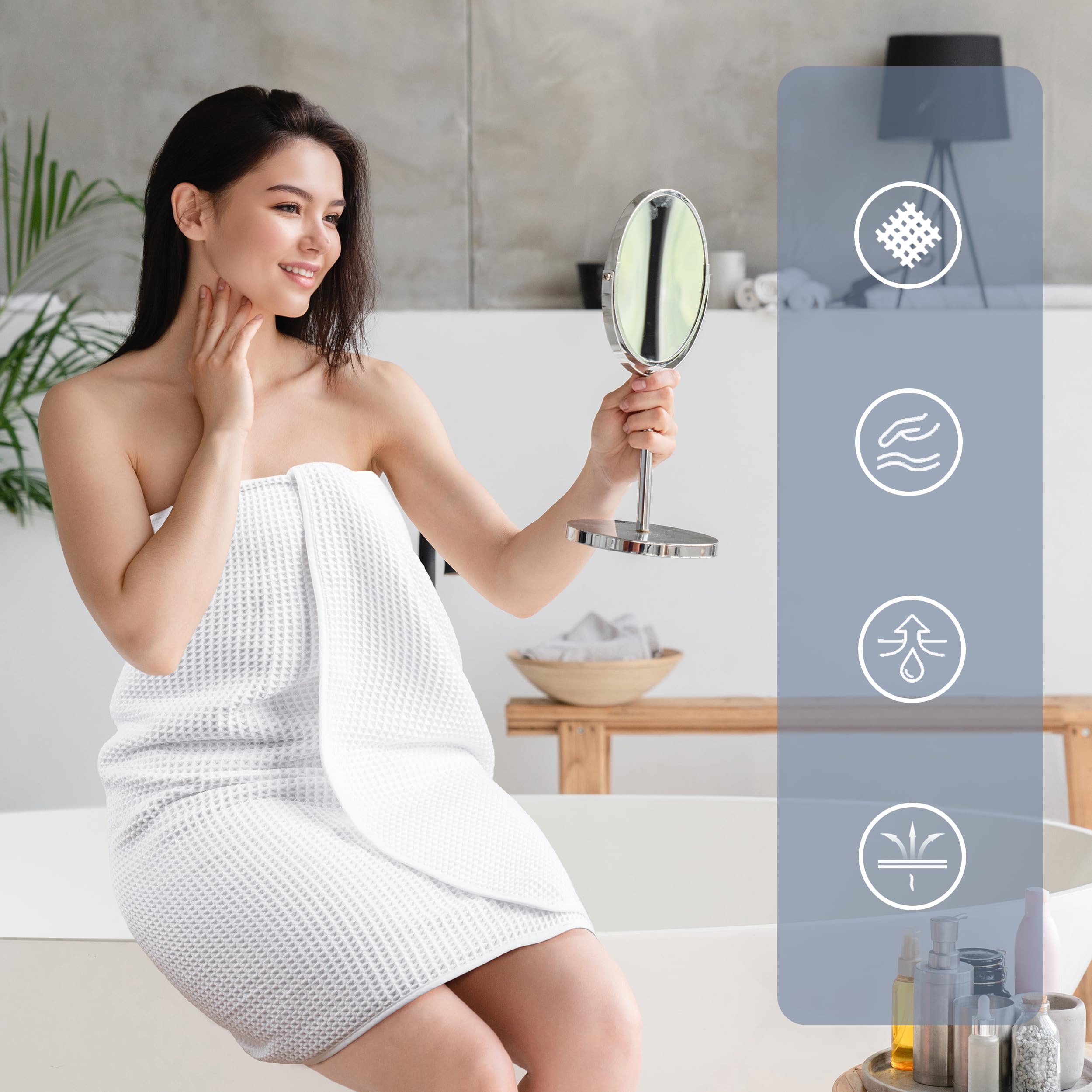 POLYTE lint-free microfiber softness shows compact dry and easy care when hung