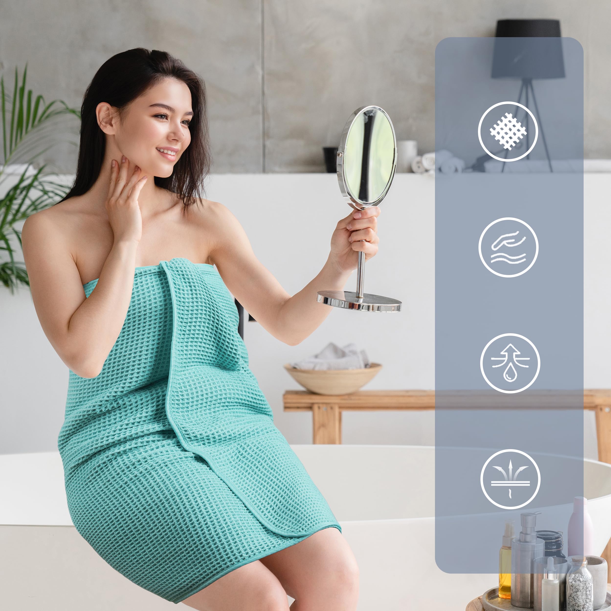 POLYTE lint-free oversized towel is ideal for patting dry softly.