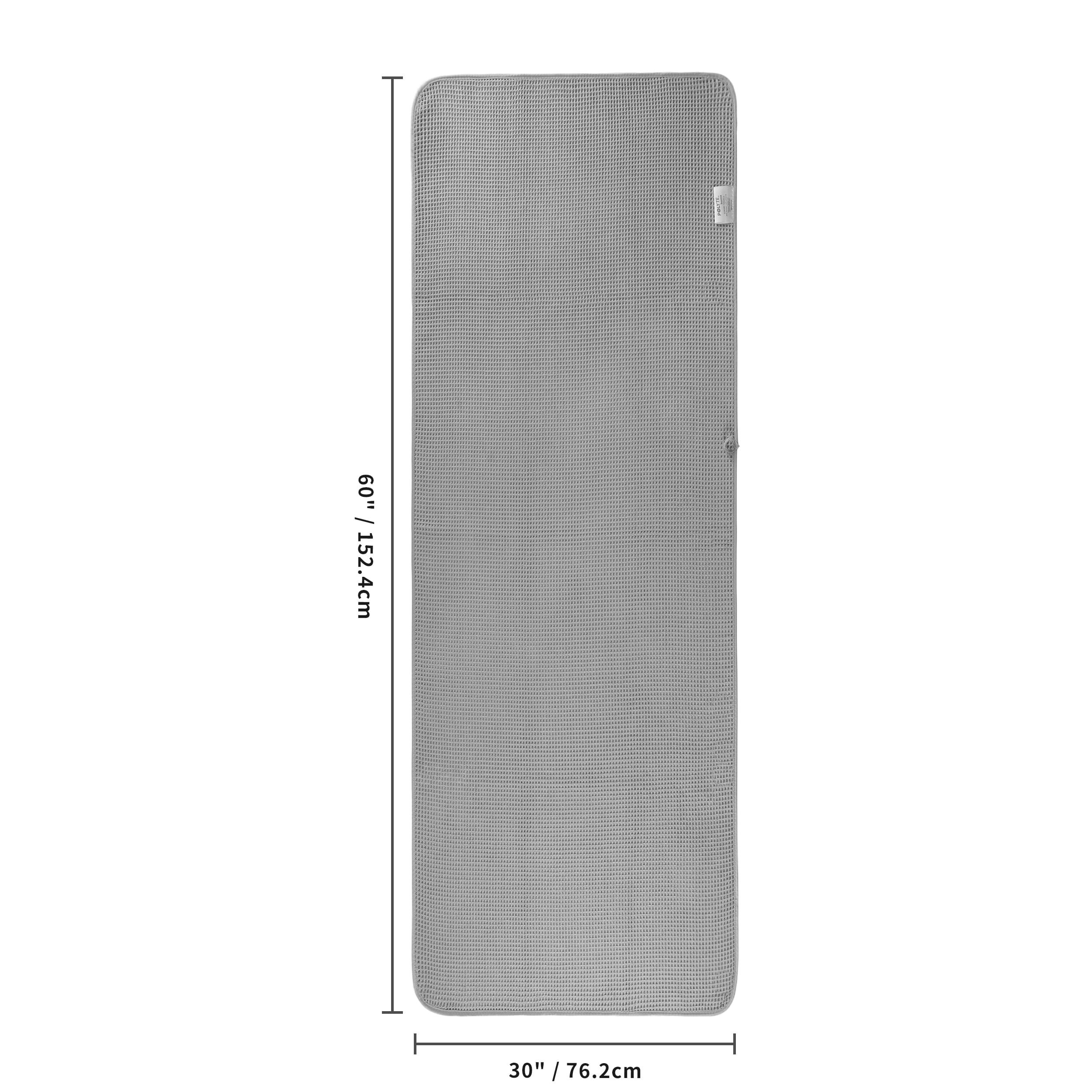 POLYTE satin-trim edge oversized towel close-up for a refined bath look