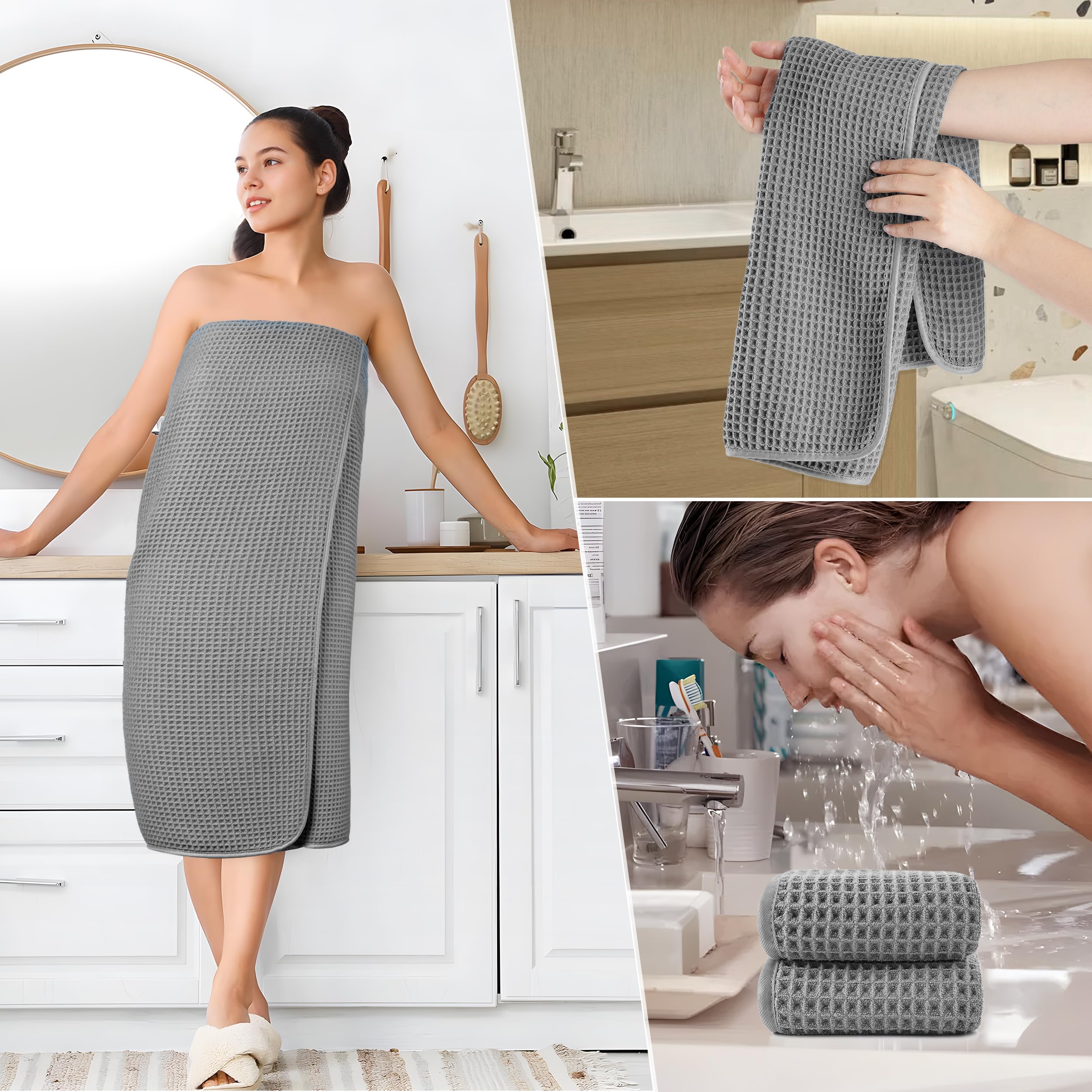 POLYTE towel hanging loop helps air dry and prevent odors.