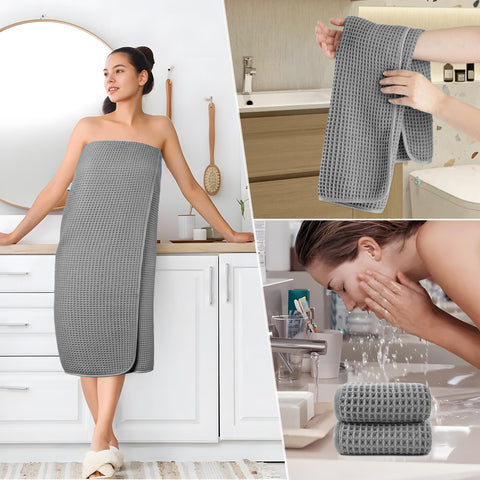 POLYTE towel hanging loop helps air dry and prevent odors.