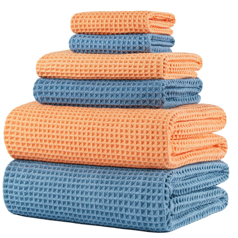POLYTE waffle bath towel 30x60 shows plush weave and quick-dry performance