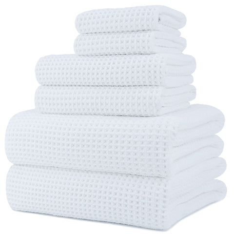 POLYTE waffle bath towel 30x60 showing plush softness and quick-dry performance