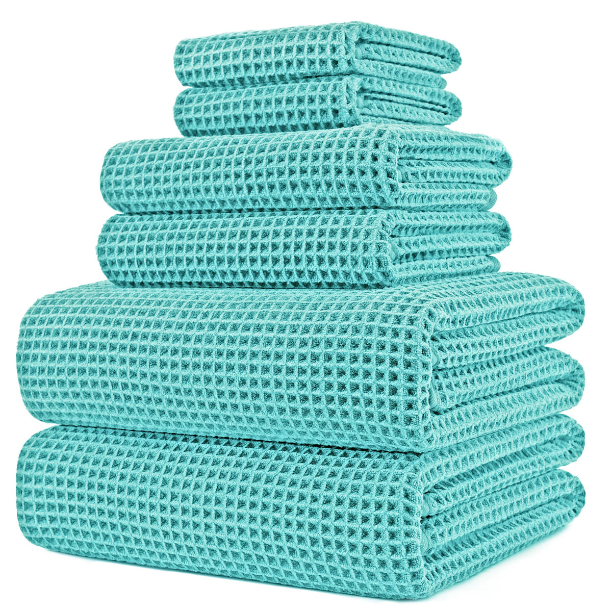 POLYTE waffle weave bath towel 30x60 showcases plush microfiber and quick-drying performance.