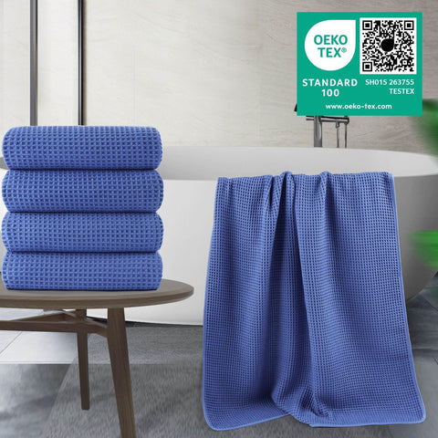 POLYTE waffle weave closeup shows smooth, lint-resistant surface.