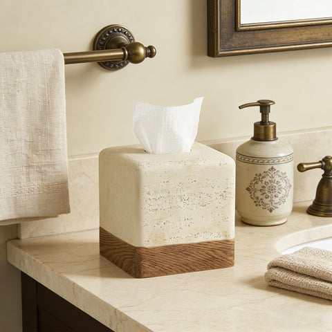 Polytree open-bottom tissue box cover enables quick tissue changes.