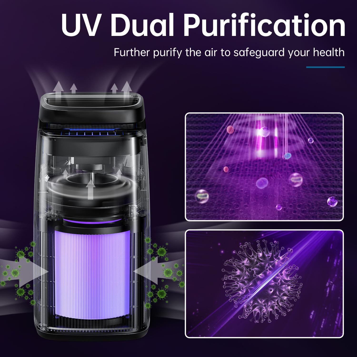 POMORON MJ002H activated carbon filter absorbs smoke and odors from rooms.