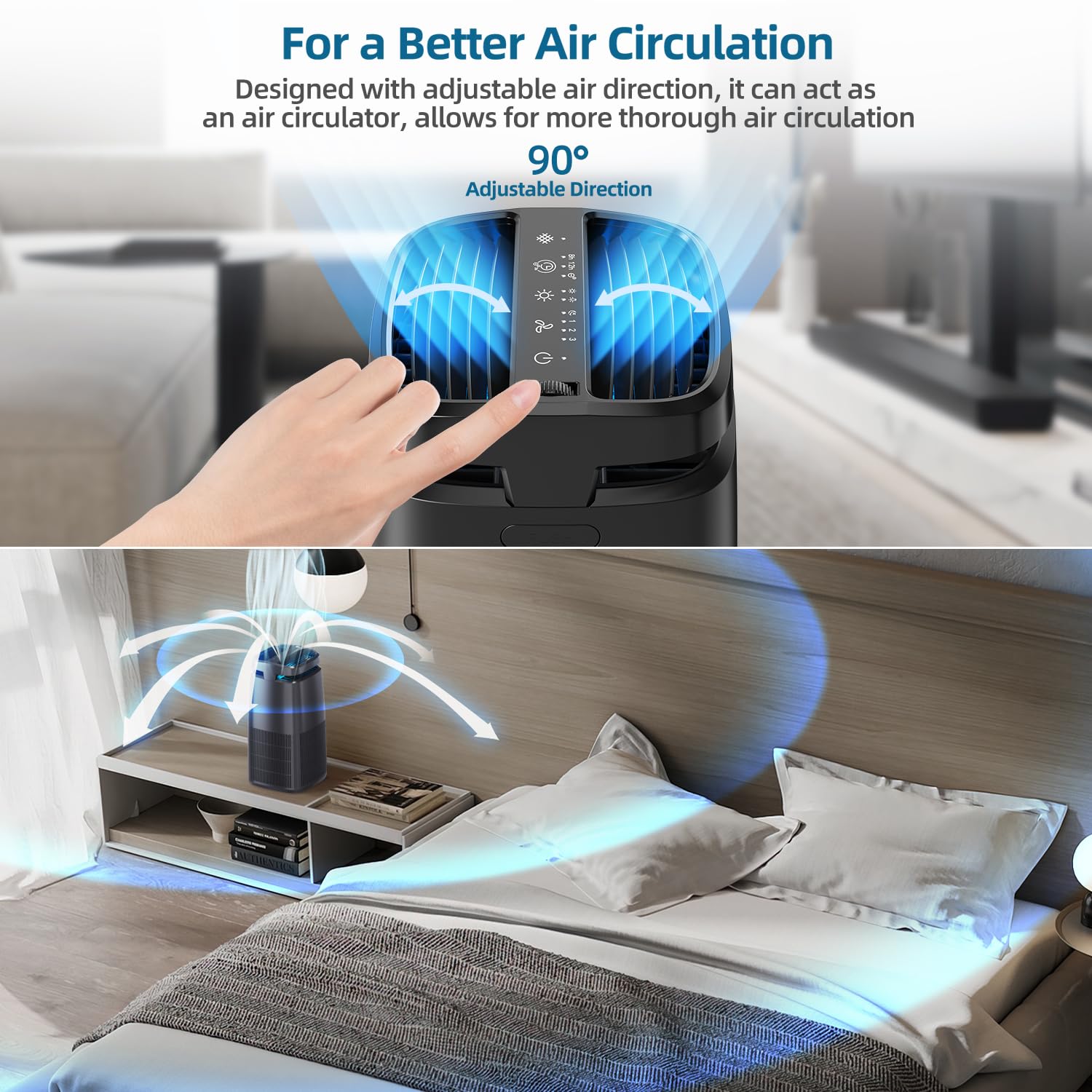POMORON MJ002H sleep mode delivers ultra-quiet operation at night.