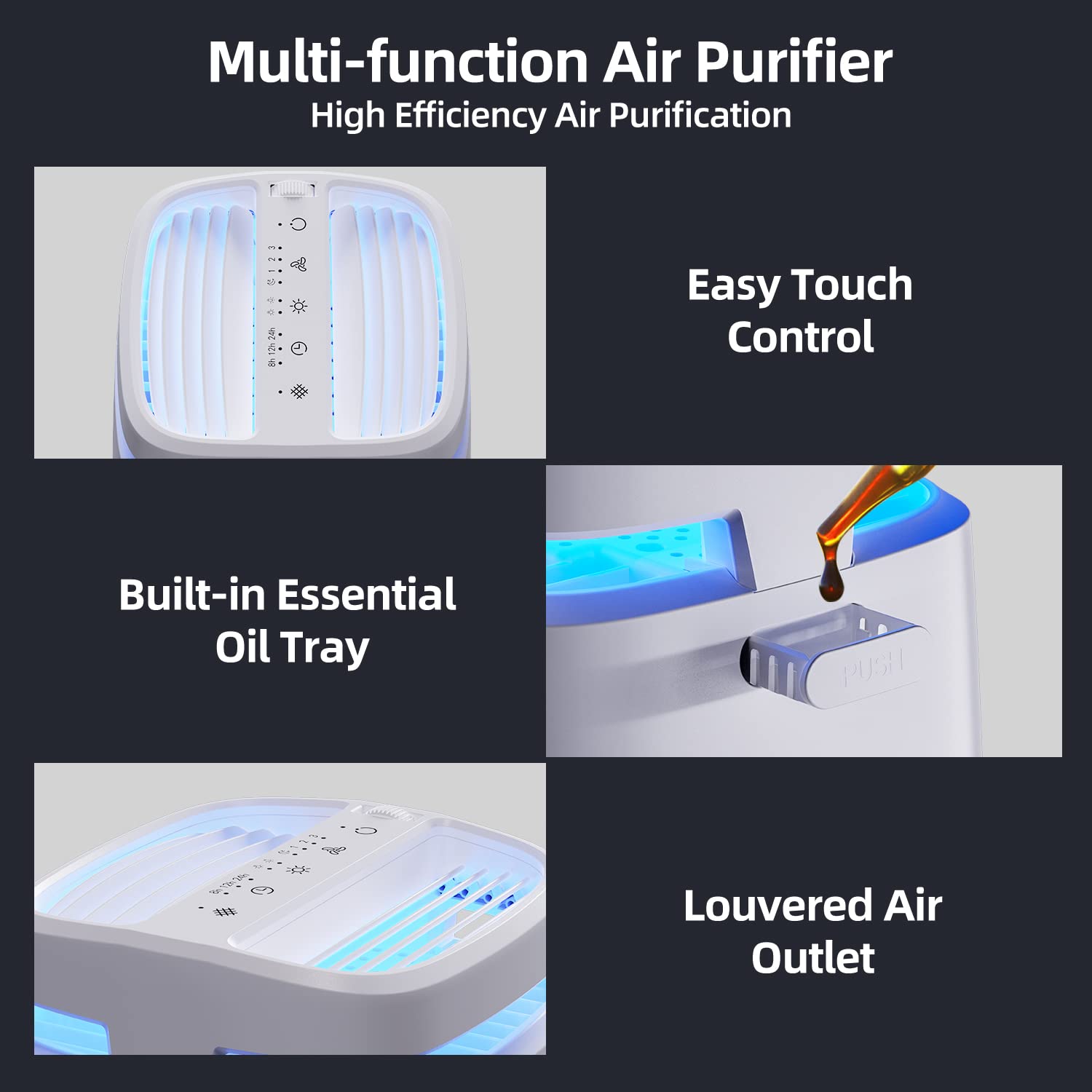 POMORON remote control for convenient purifier adjustments from bed or sofa