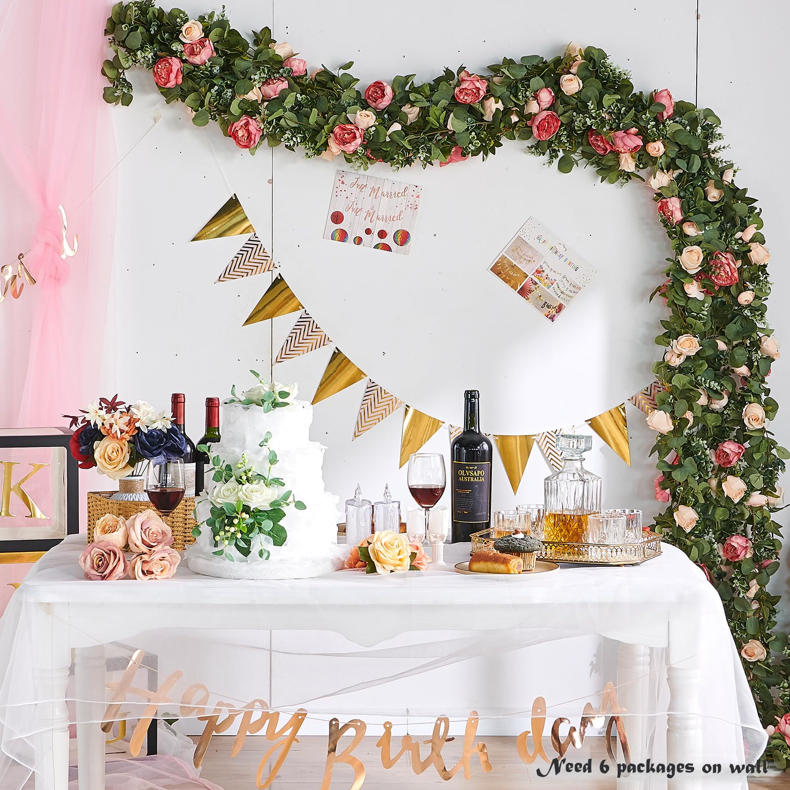 PONKING Christmas decoration garland for festive, maintenance-free decor