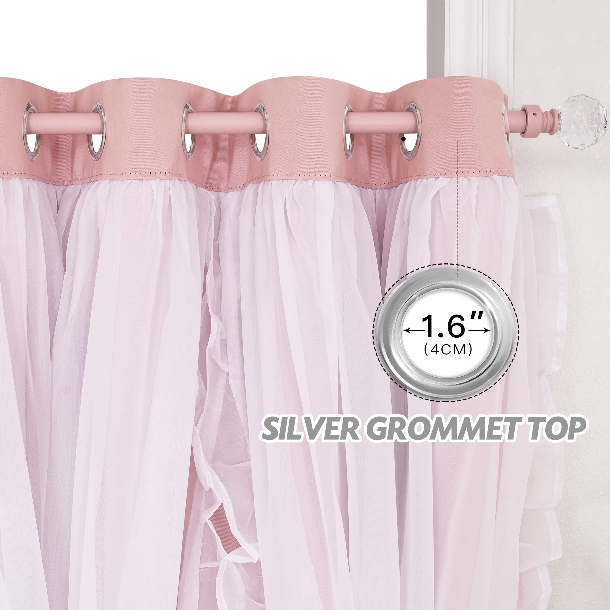 PONY DANCE pink nursery curtains help create a cozy, dreamlike sleep space