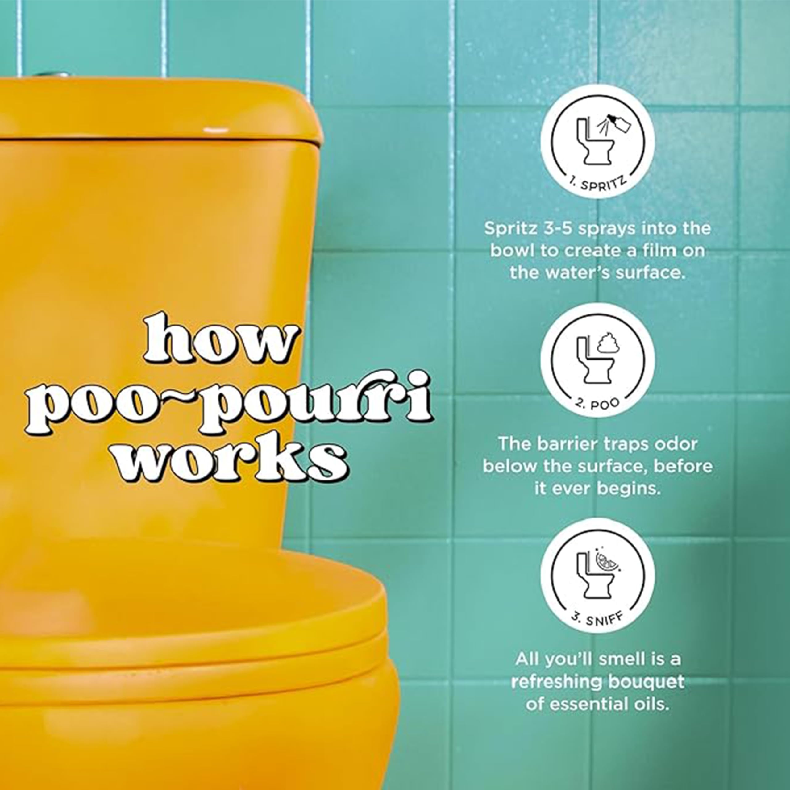 Elegant packaging of Poo-Pourri aromatherapy blend
