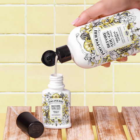 Poo-Pourri travel-ready pack illustrates portable odor protection on the go.