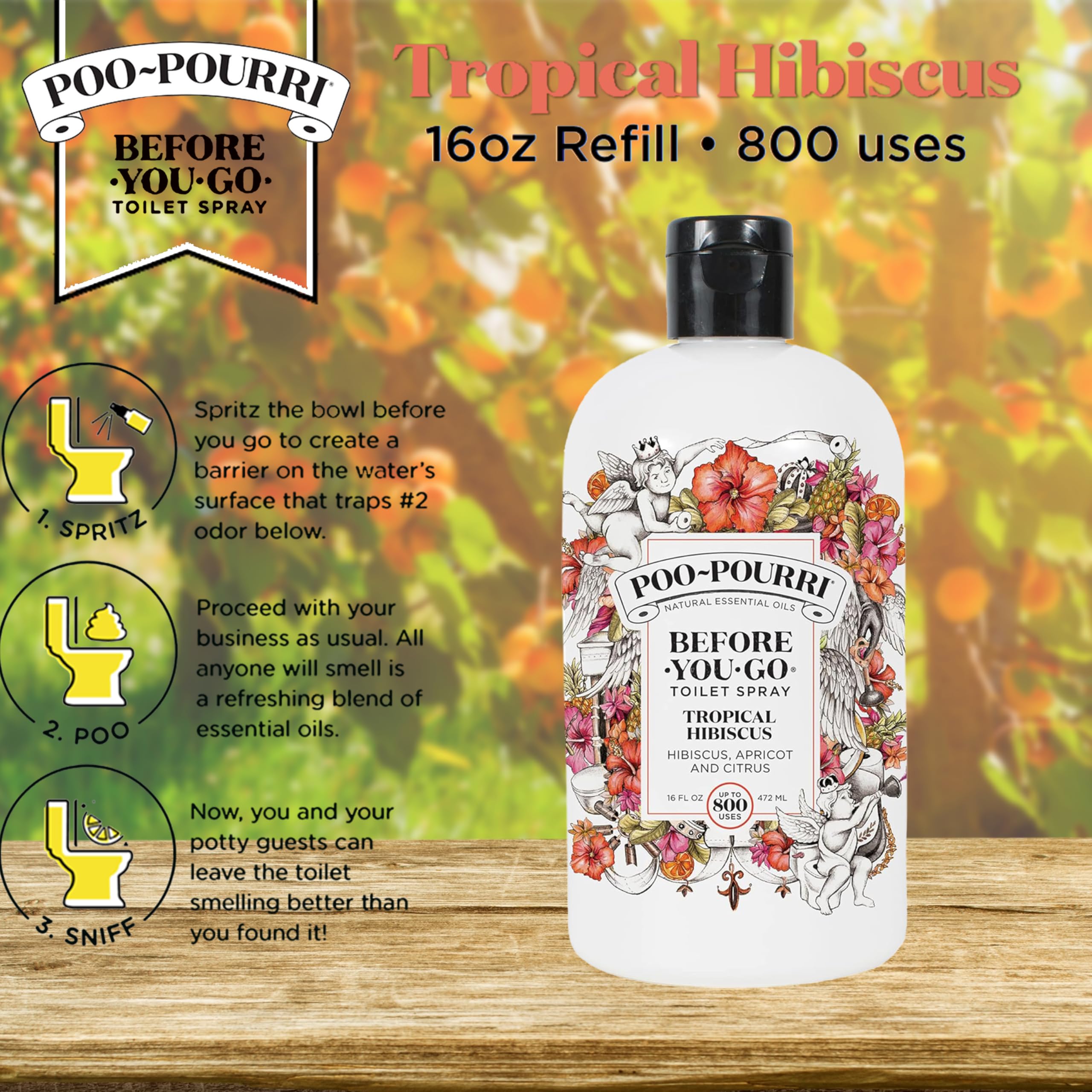Tropical Hibiscus fragrance from Poo-Pourri in a bathroom setting