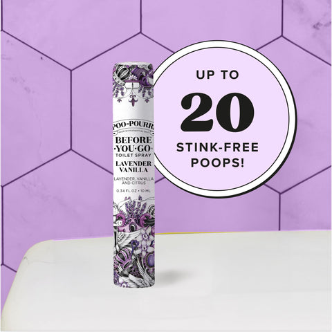 Poo-Pourri Vanilla Mint mini bottle designed for pocket-friendly freshness