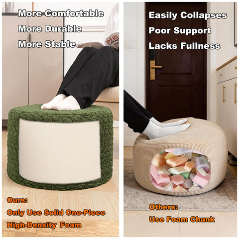 Poofieotto pouf green decorative piece doubles as casual table when needed
