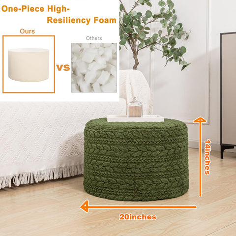 Poofieotto round pouf green no-assembly-required design simplifies setup