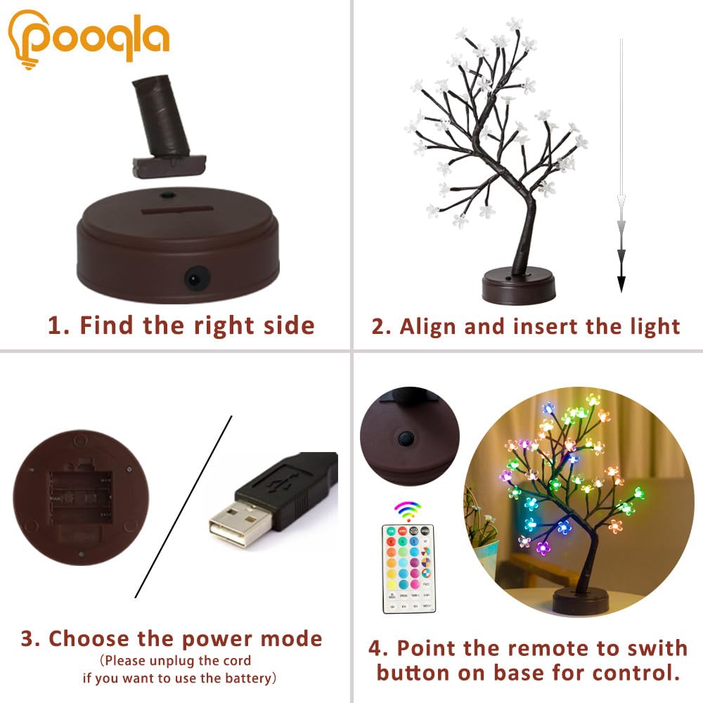 Pooqla RGB remote controls colors and five dynamic modes for mood lighting.