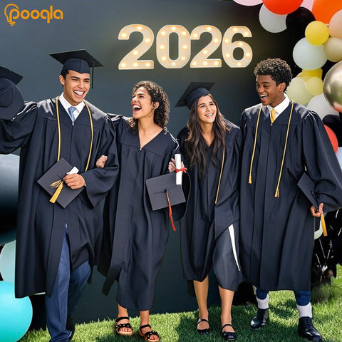 Pooqla flat-base 2026 numbers stand steadily as decorations.
