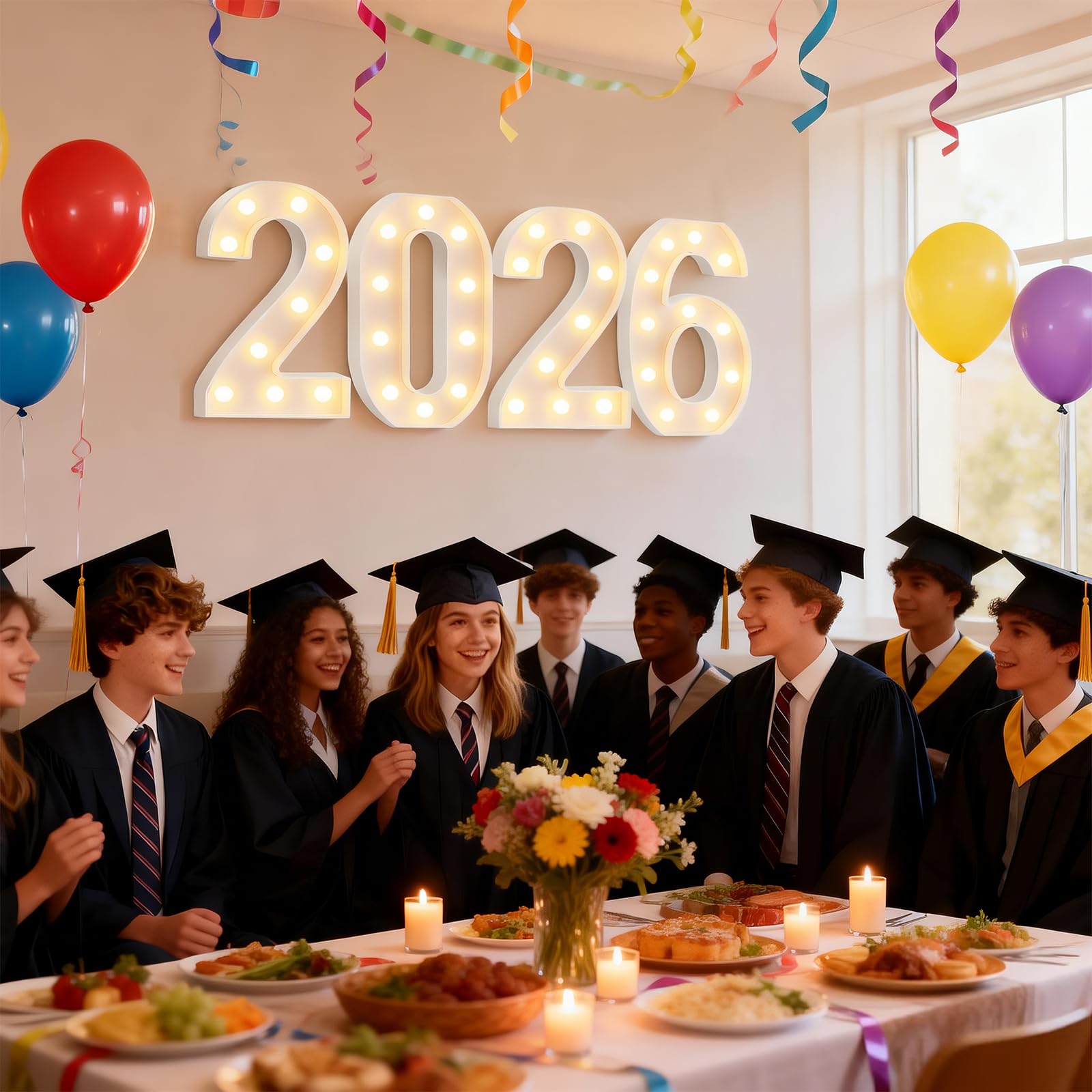 Pooqla 2026 numbers serve as a graduation photo prop.