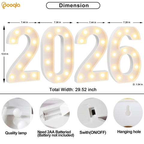 Pooqla Giant 2026 warm-white LEDs brighten party décor.