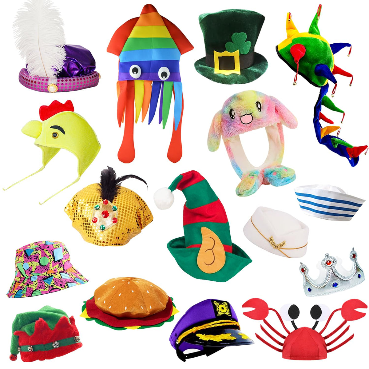 POPCIEL 12-pack funny hats in varied styles for playful party photos.