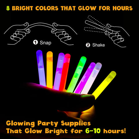 POPGIFTU mini glow sticks orange glow brighten outdoor gatherings.