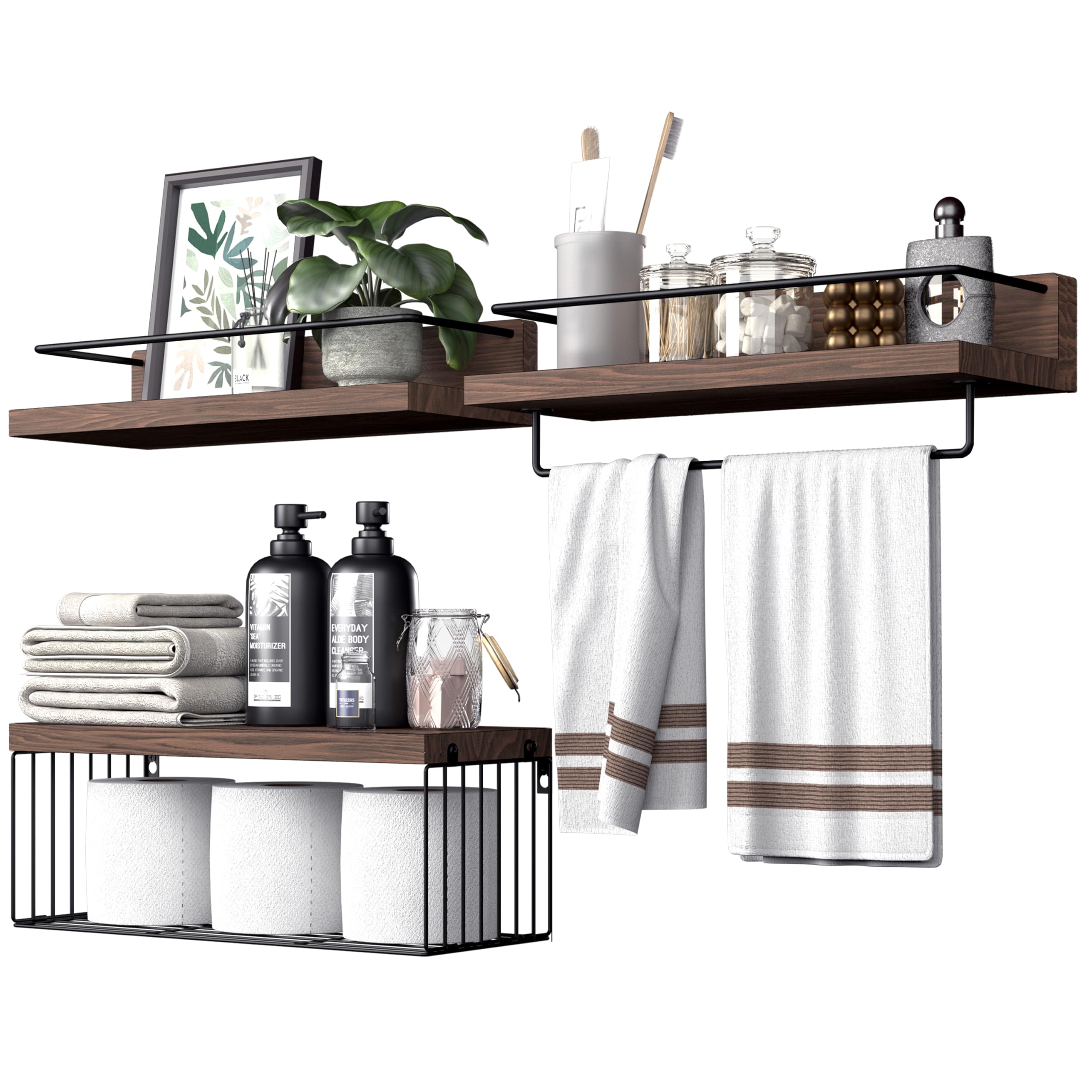 PopiShelves bathroom over-toilet set highlights space-saving design with three durable shelves