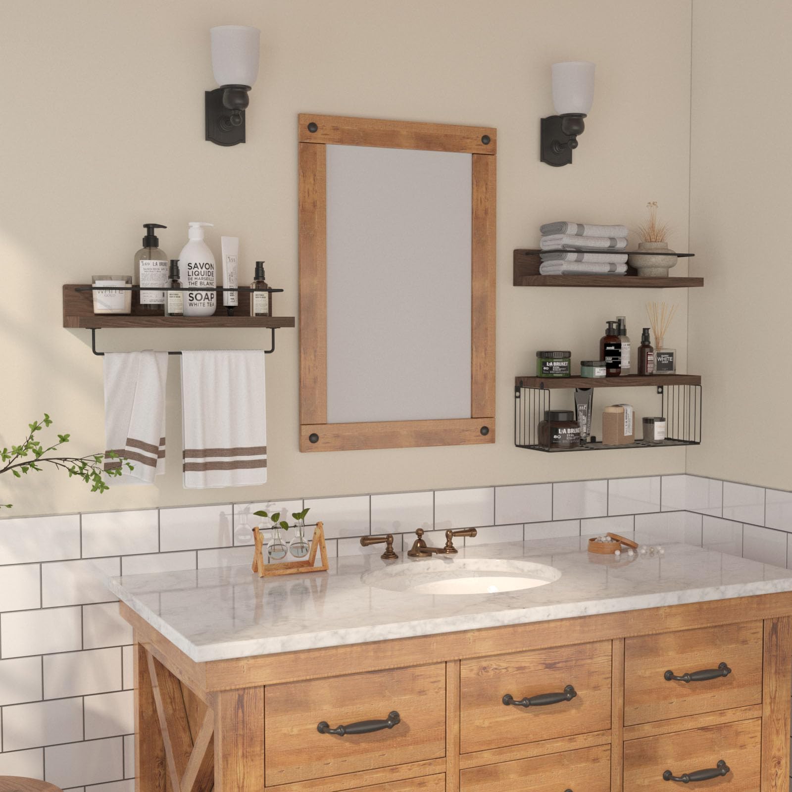PopiShelves versatile set for bathrooms, kitchens, and bedrooms