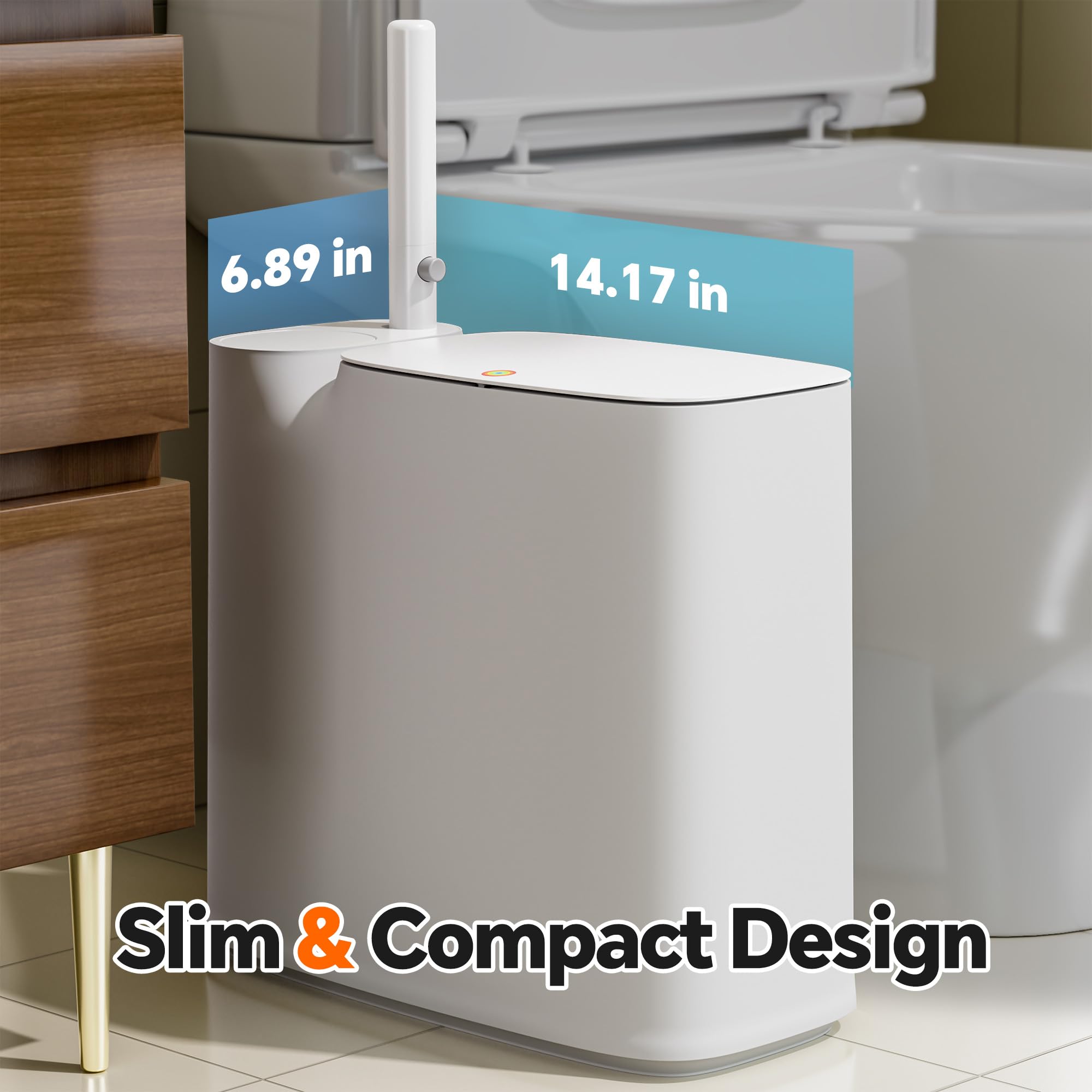POPMOP 2-gallon capacity fits essential bathroom waste