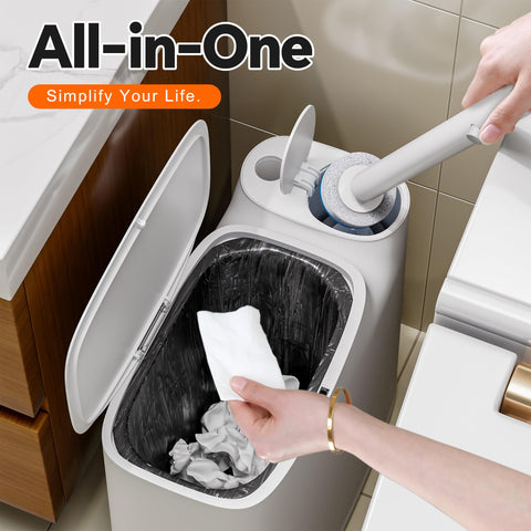 POPMOP pop-out lid for hands-free operation and quick waste disposal