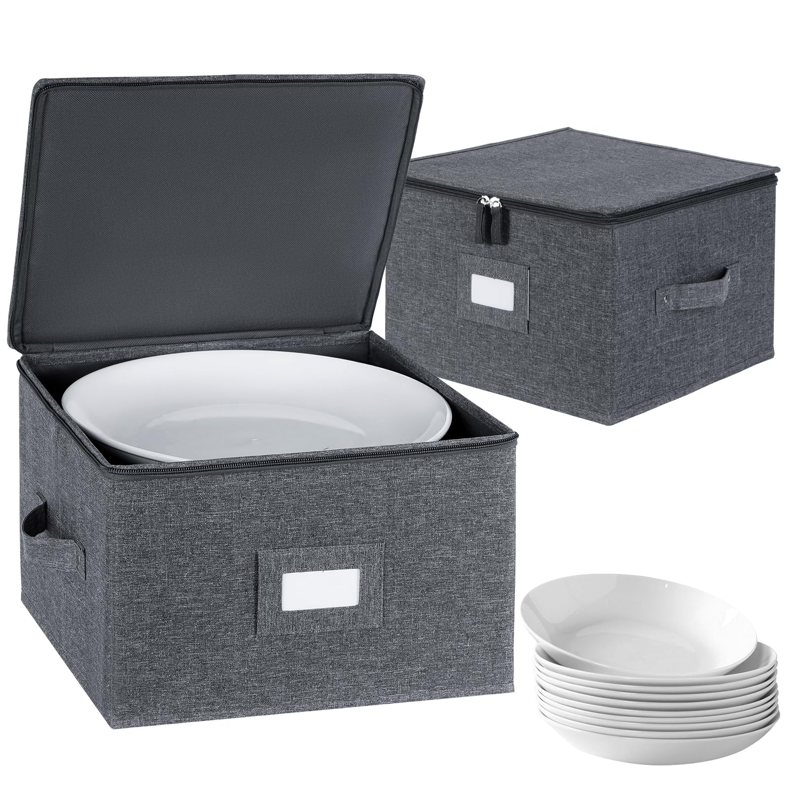 Popoly china storage containers with a sturdy top cover for safe stacking.