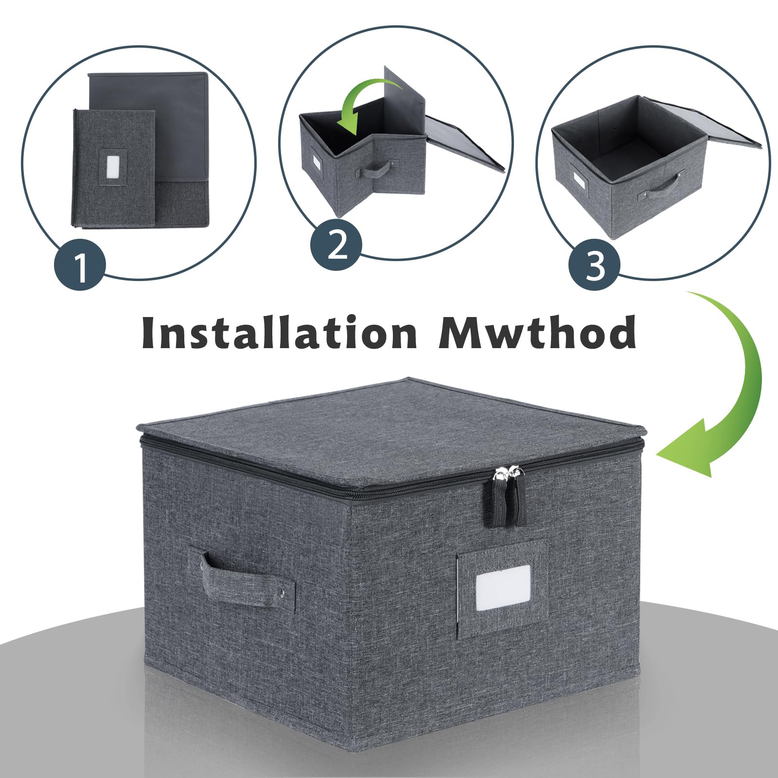 Popoly stackable two-pack keeps dinnerware neatly organized in home storage.