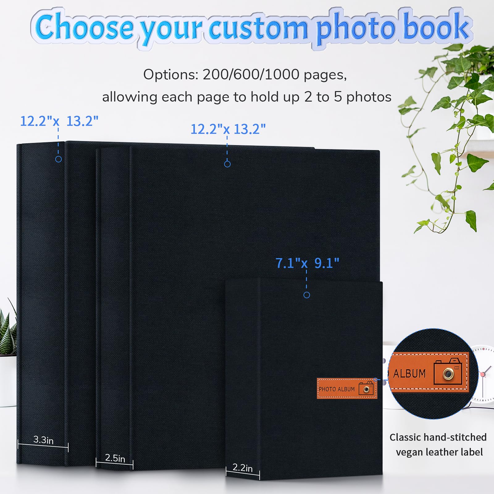 Popotop album layout shows 600 pockets for organized memories.