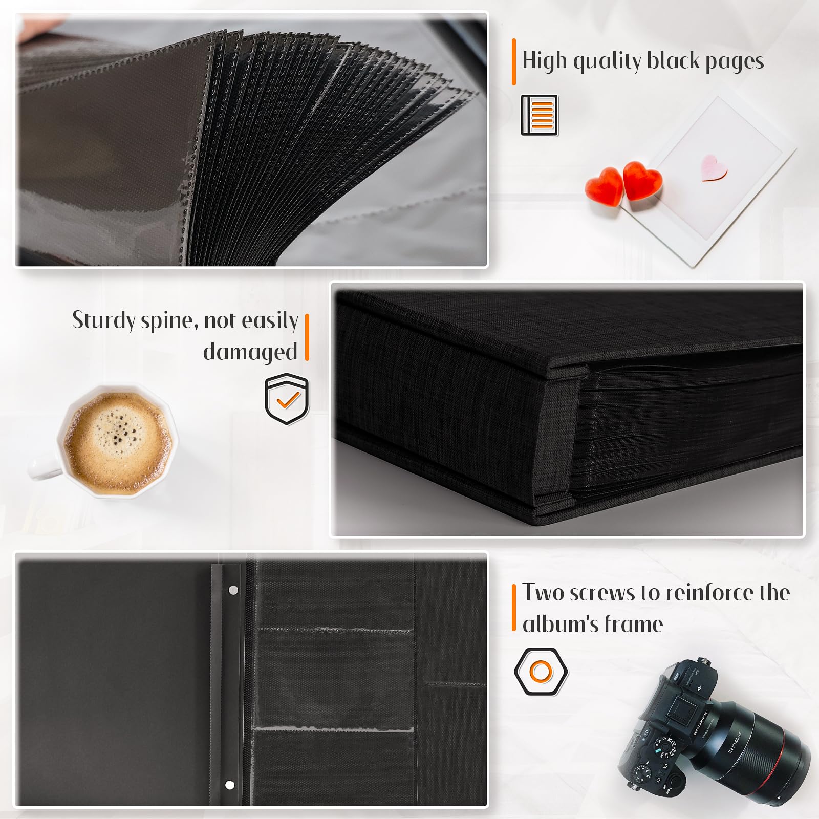 Popotop PVC-free, acid-free pages protect photos over time.