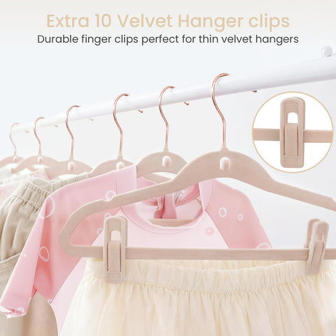 POPUBB Kids velvet hanger's non-slip velvet grip protects delicate fabrics.