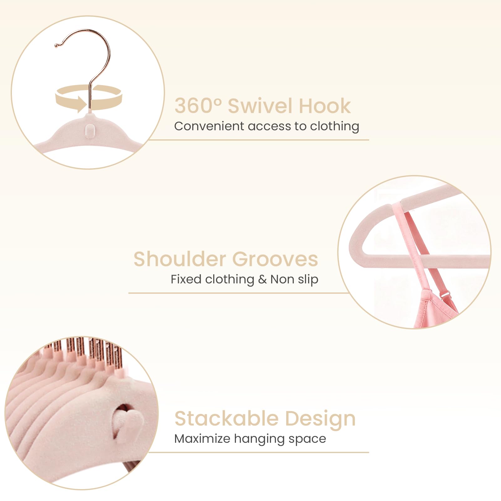 POPUBB Kids velvet hanger's stackable design saves closet space.